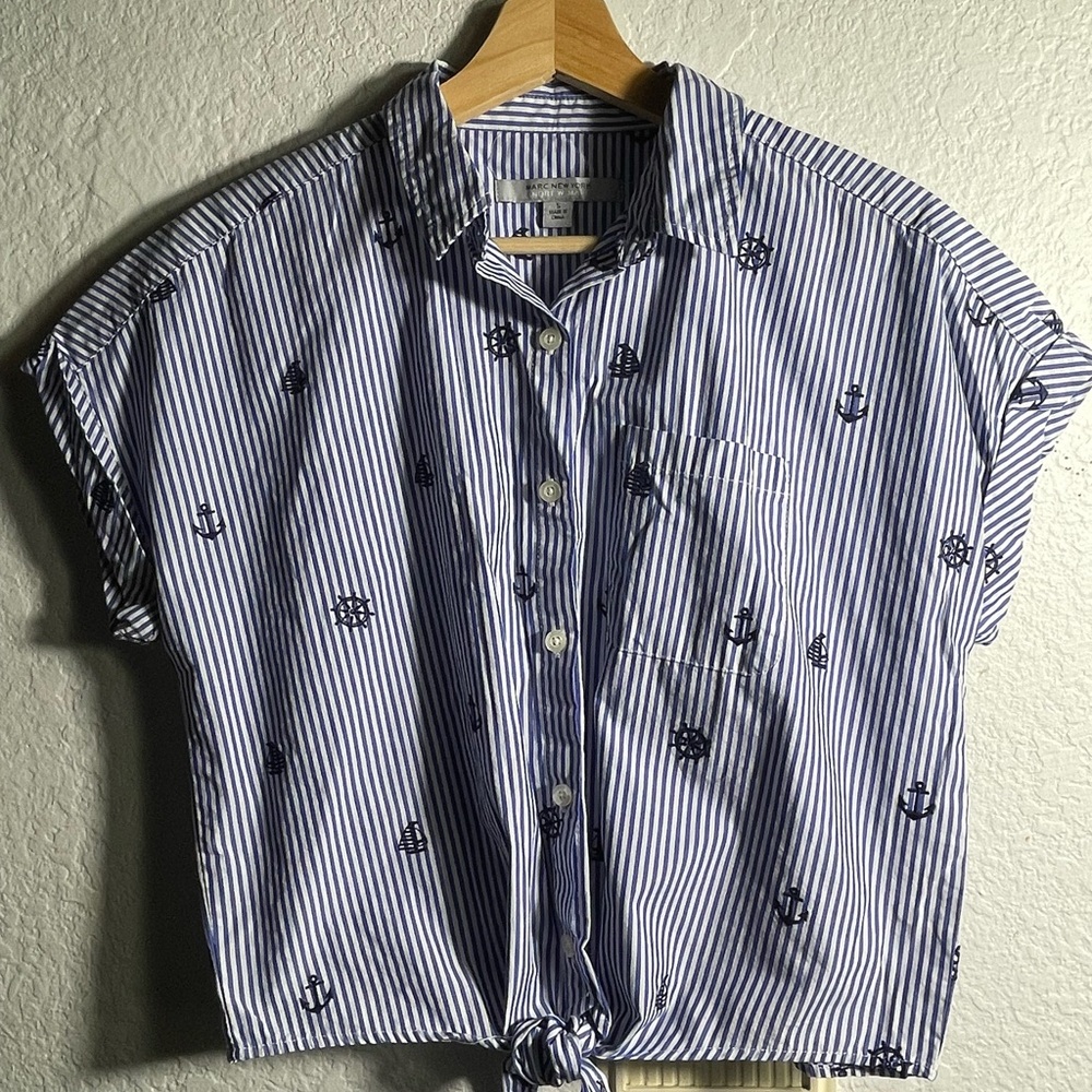 Marc New York Blue Striped Nautical Shirt